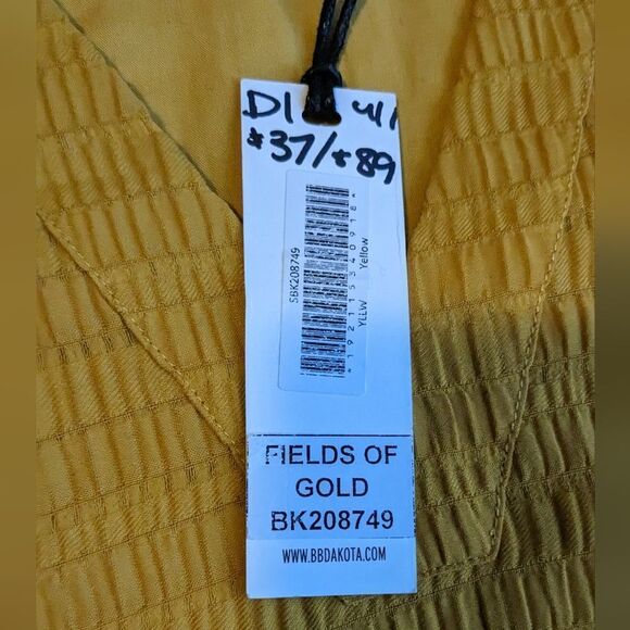 BB Dakota by Steve Madden mini dress in mustard color. Size small NEW - Picture 7 of 7